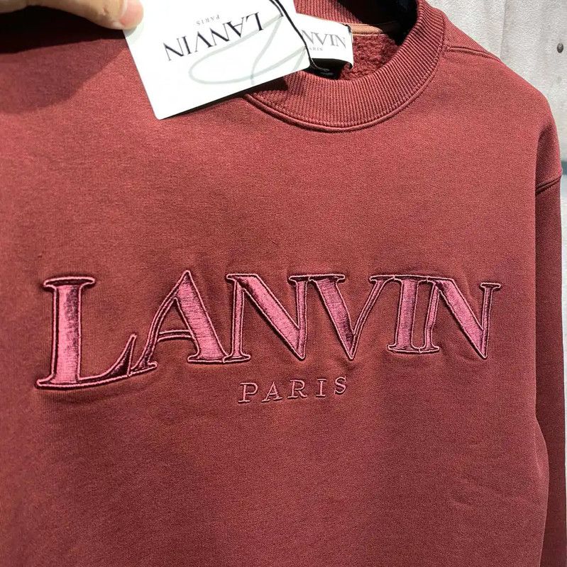 Lanvin Lanvin Men’s Red Long Sleeve Cotton Sweatshirt 0089 Size US M / EU 48-50 / 2 - 2 Thumbnail