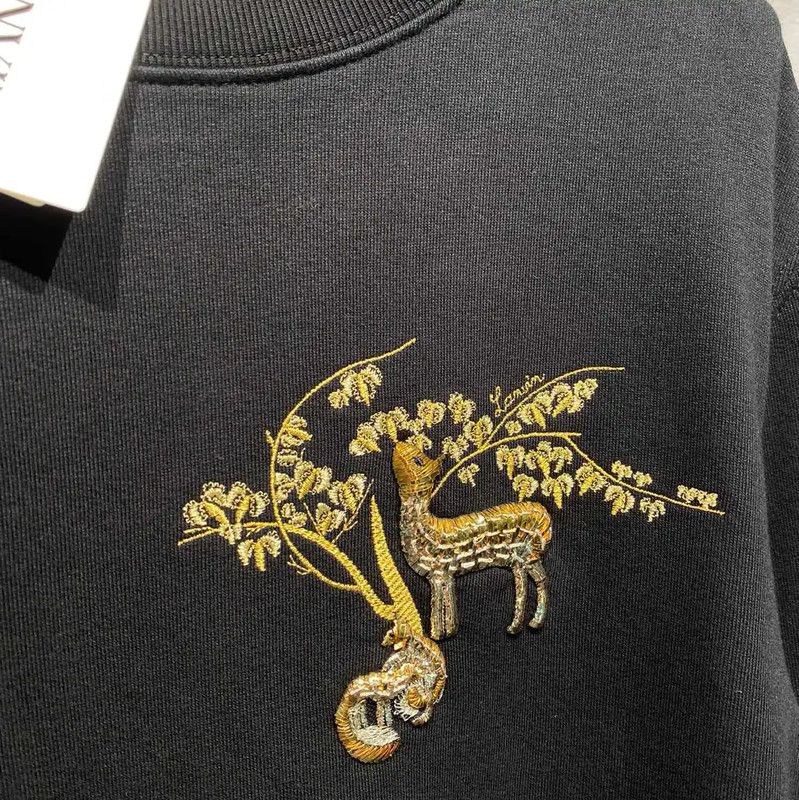 Lanvin Lanvin Black Cotton Long Sleeve Sweatshirt 0089 Size US M / EU 48-50 / 2 - 2 Thumbnail
