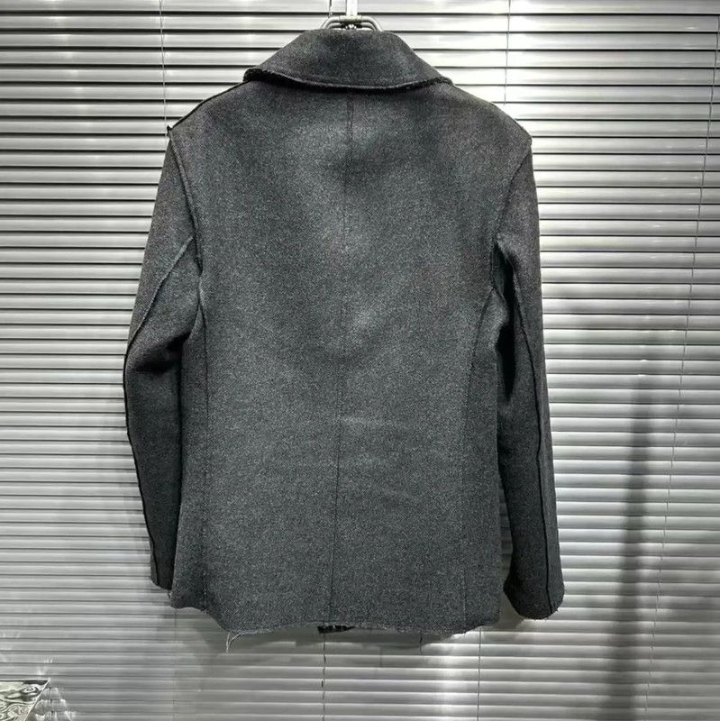 Lanvin Lanvin Men's Wool Peacoat in Deep Grey 0089 Size US S / EU 44-46 / 1 - 2 Thumbnail