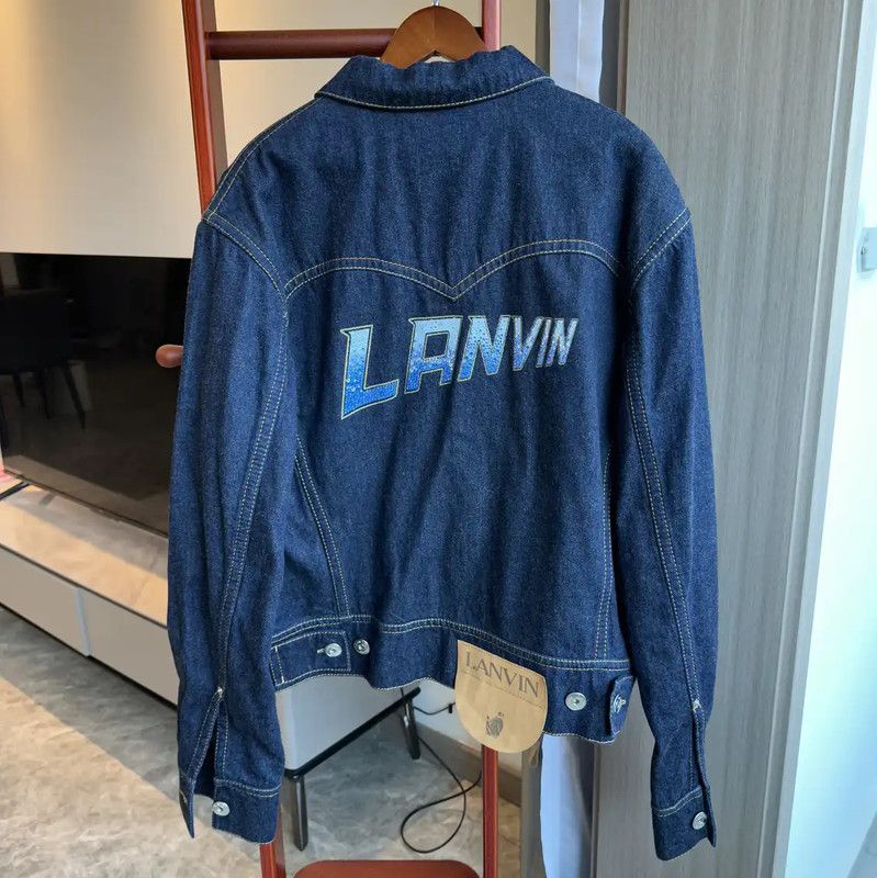 Lanvin Lanvin Men's Spring Autumn Blue Denim Jacket 0089 Size US XL / EU 56 / 4 - 2 Thumbnail