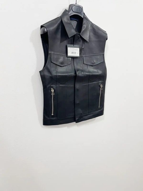 Lanvin Lanvin Black Leather Sleeveless Men's Outerwear 0089 Size US XS / EU 42 / 0 - 3 Thumbnail