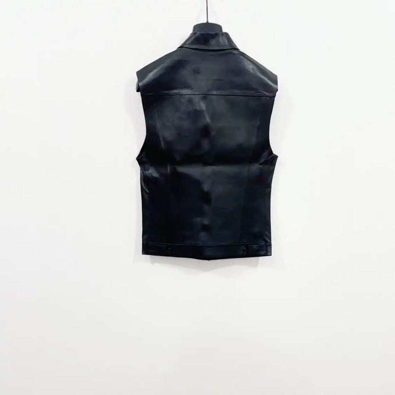 Lanvin Lanvin Black Leather Sleeveless Men's Outerwear 0089 Size US XS / EU 42 / 0 - 2 Thumbnail