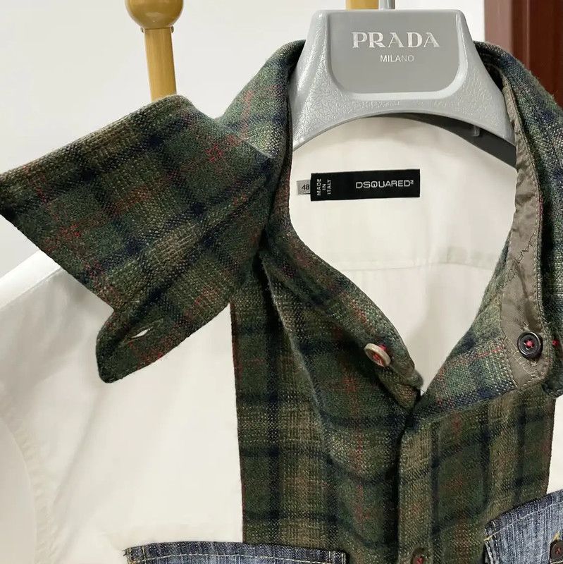 Dsquared2 DSQUARED2 Men's Wool Blend Embroidered Shirt 0089 Size US M / EU 48-50 / 2 - 3 Thumbnail