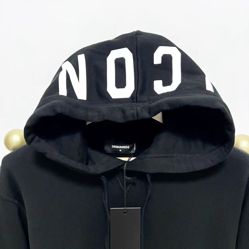 Dsquared2 DSQUARED2 Black Cotton Long Sleeve Hoodie 0089 Size US M / EU 48-50 / 2 - 2 Thumbnail