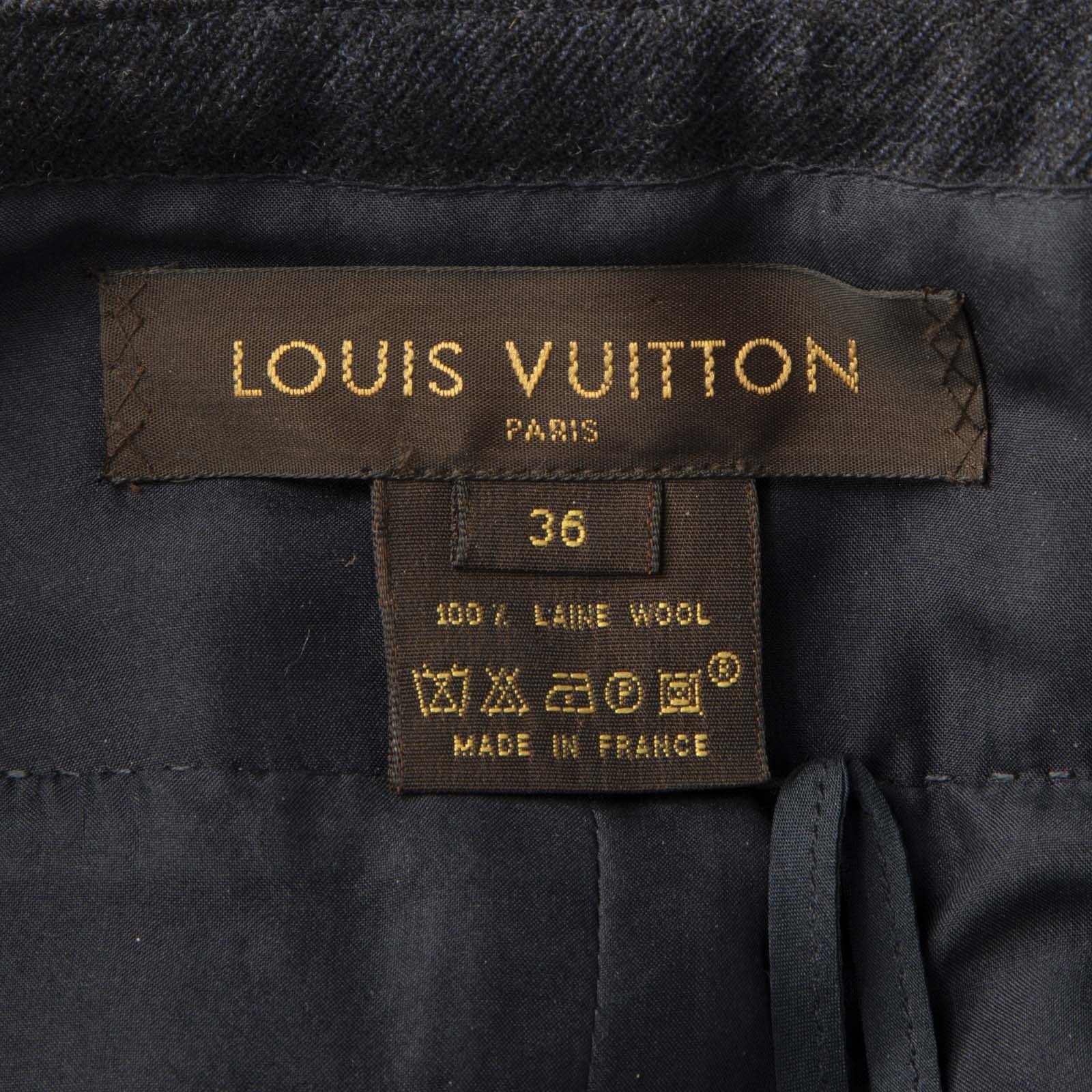 Louis Vuitton Navy Wool Hook Detail Skirt Size 27" / US 4 / IT 40 - 4 Thumbnail