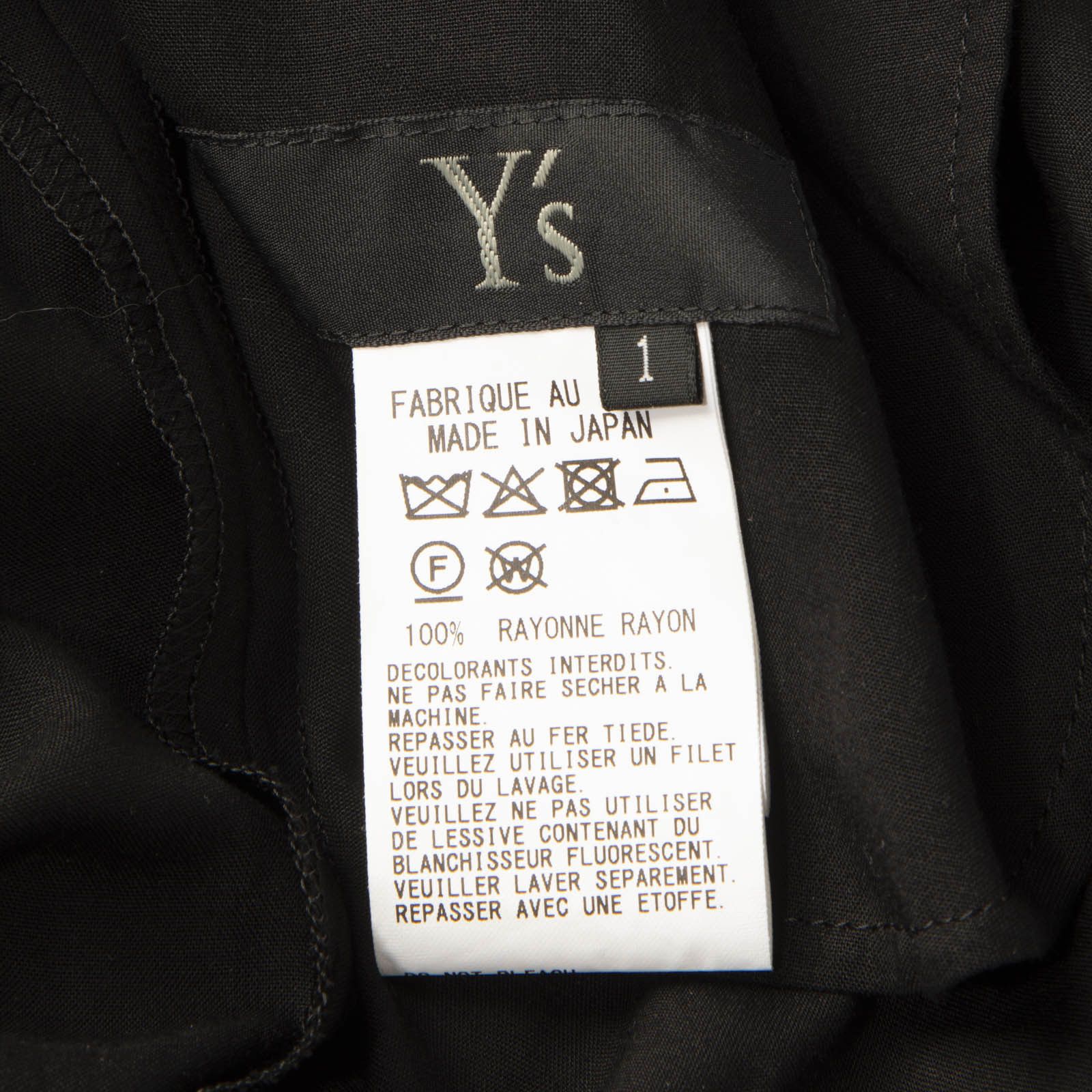 Yohji Yamamoto Y's Black Asymmetric Drawstring Dress Size XS / US 0-2 / IT 36-38 - 5 Thumbnail
