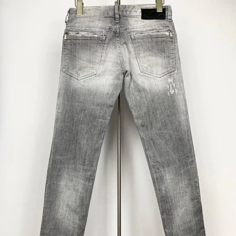 Dsquared2 DSQUARED2 Gray Distressed Denim Pants for Men 0089 Size US 26 / EU 42 - 2 Thumbnail