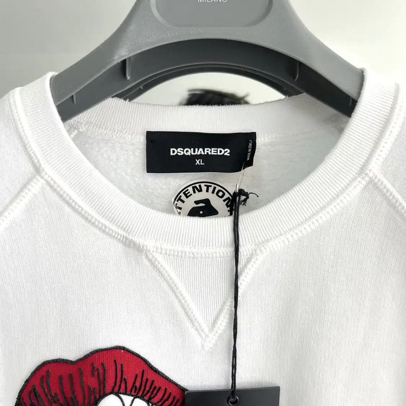 Dsquared2 DSQUARED2 White Cotton Graphic Sweatshirt for Men 0089 Size US XL / EU 56 / 4 - 2 Thumbnail