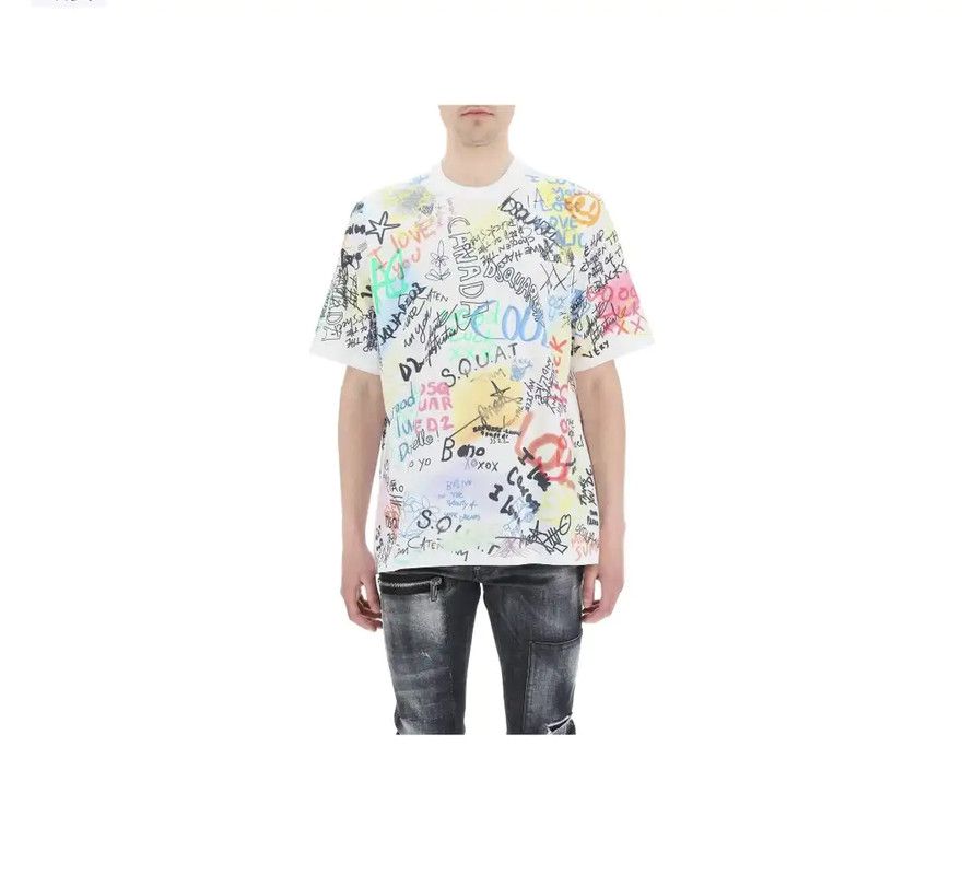 Dsquared2 DSQUARED2 Summer Graffiti Print T-Shirt 0089 Size US L / EU 52-54 / 3 - 4 Thumbnail
