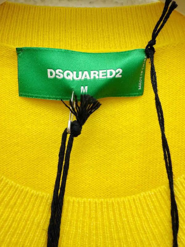 Dsquared2 DSQUARED2 Yellow Cashmere Long Sleeve Sweater 0089 Size US M / EU 48-50 / 2 - 4 Thumbnail