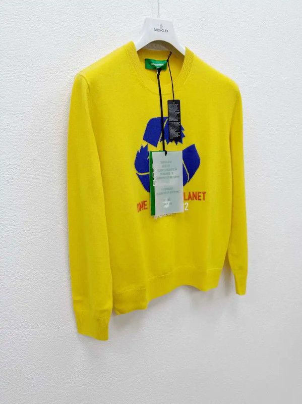 Dsquared2 DSQUARED2 Yellow Cashmere Long Sleeve Sweater 0089 Size US L / EU 52-54 / 3 - 2 Thumbnail