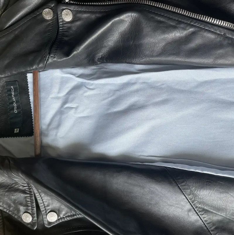 Dsquared2 DSQUARED2 Black Leather Men's Jacket L Size 0089 Size US L / EU 52-54 / 3 - 6 Thumbnail