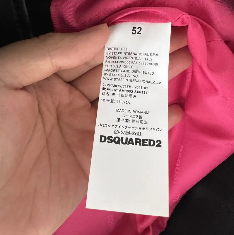 Dsquared2 DSQUARED2 Black Leather Motorcycle Jacket for Men 0089 Size US XL / EU 56 / 4 - 4 Thumbnail