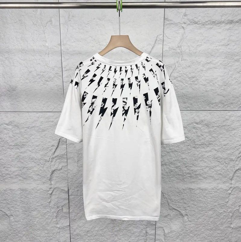 Neil Barrett NeIL Barrett White Cotton Graphic T-Shirt 0089 Size US XXL / EU 58 / 5 - 2 Thumbnail