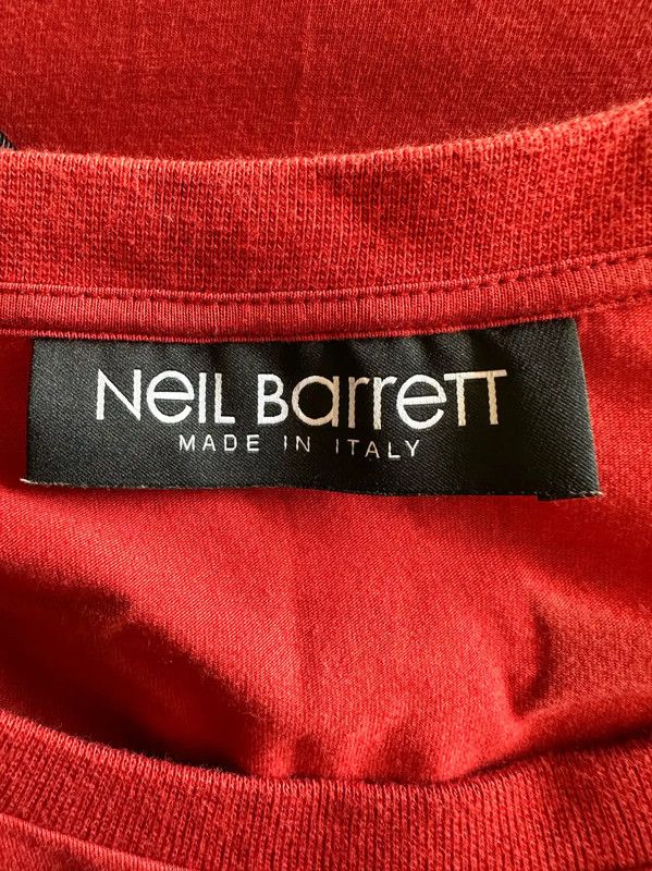 Neil Barrett Neil Barrett Red Cotton Men's T-Shirt 0089 Size US L / EU 52-54 / 3 - 4 Thumbnail