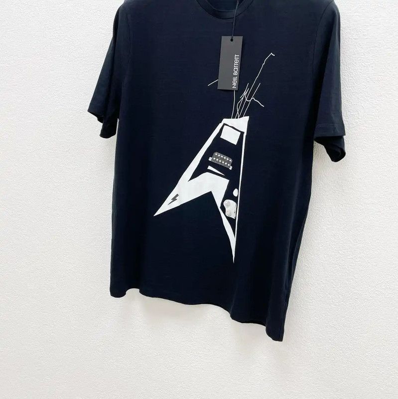 Neil Barrett NeIL BarreTT Black Cotton Short Sleeve T-Shirt 0089 Size US M / EU 48-50 / 2 - 3 Thumbnail