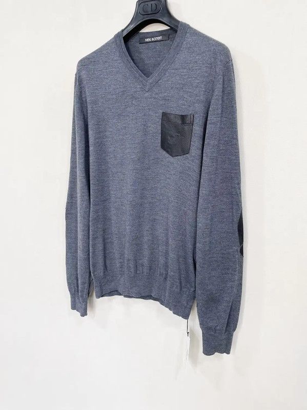 Neil Barrett Neil Barrett Blue Wool Men's Long Sleeve Sweater 0089 Size US XS / EU 42 / 0 - 3 Thumbnail