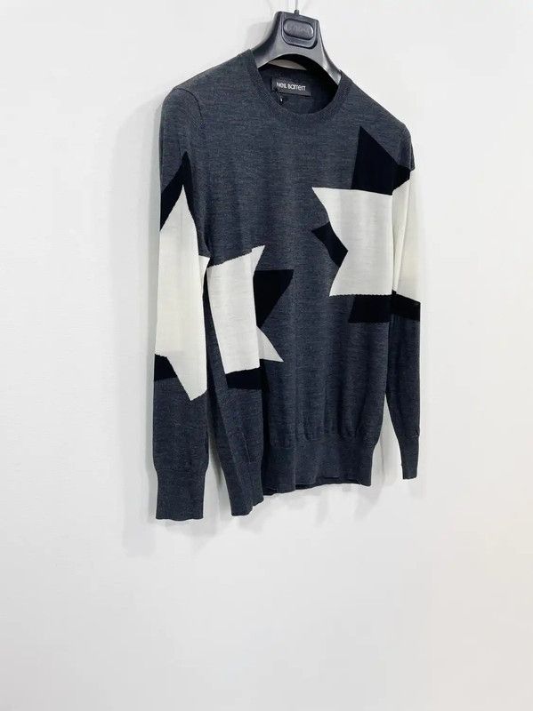 Neil Barrett NeIL BarreTT Gray Wool Long Sleeve Sweater 0089 Size US S / EU 44-46 / 1 - 3 Thumbnail