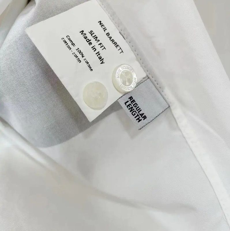 Neil Barrett Neil Barrett Men's Long Sleeve Shirt in White 0089 Size US L / EU 52-54 / 3 - 9 Thumbnail