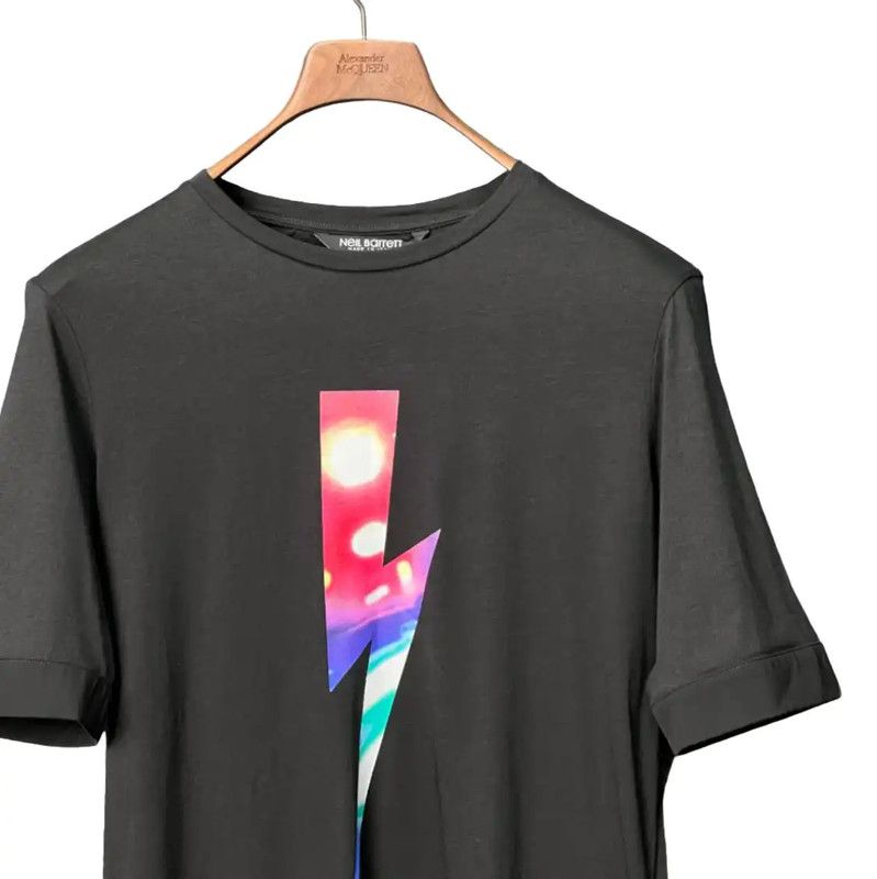 Neil Barrett NeIL Barrett Black Cotton Graphic Short Sleeve T-Shirt 0089 Size US S / EU 44-46 / 1 - 3 Thumbnail
