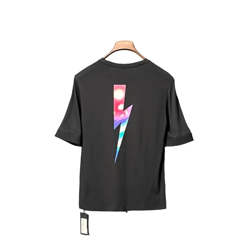 Neil Barrett NeIL Barrett Black Cotton Graphic Short Sleeve T-Shirt 0089 Size US S / EU 44-46 / 1 - 2 Thumbnail