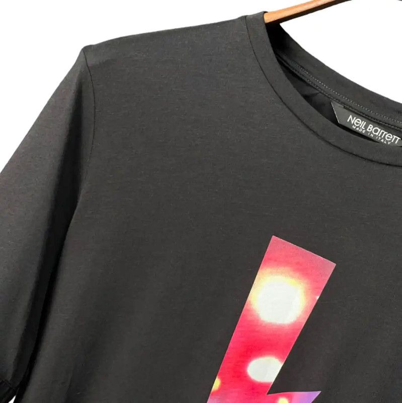Neil Barrett NeIL Barrett Black Cotton Graphic Short Sleeve T-Shirt 0089 Size US S / EU 44-46 / 1 - 4 Thumbnail