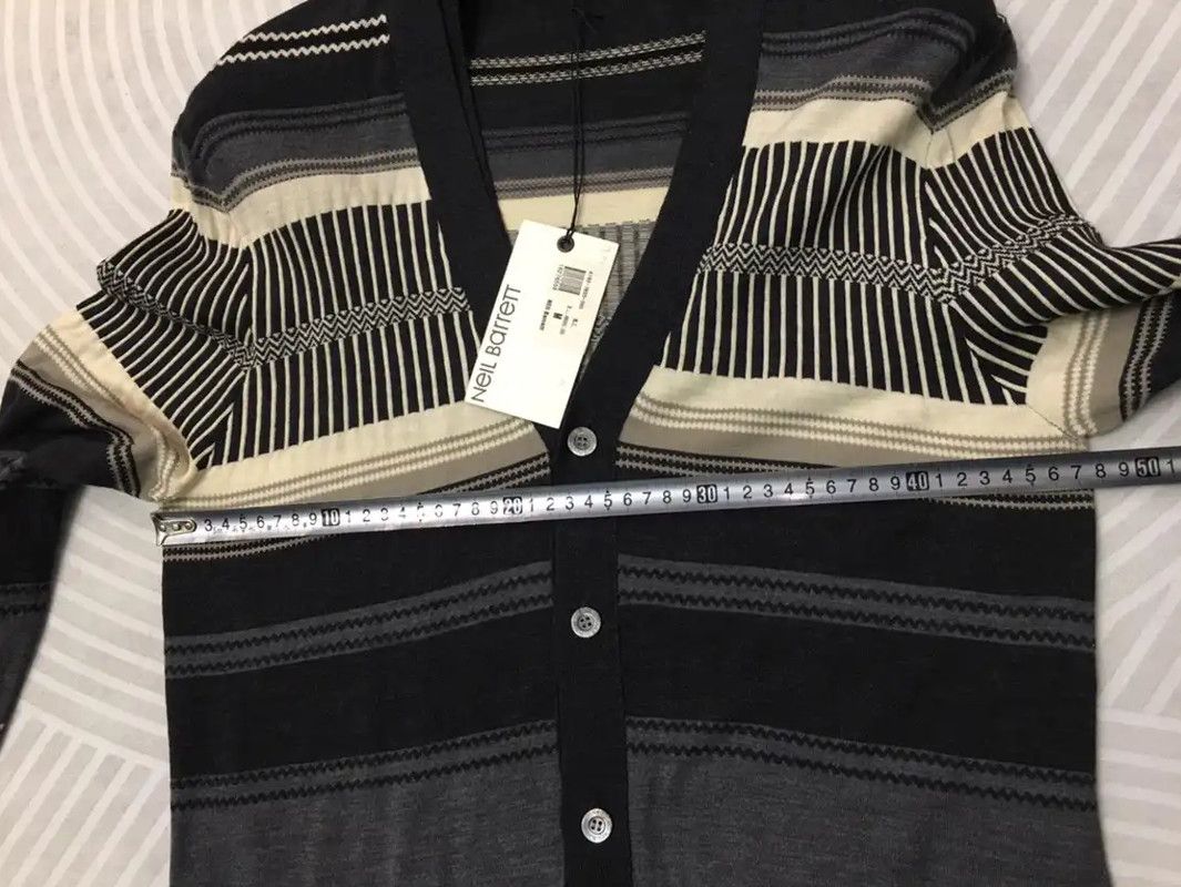Neil Barrett Neil Barrett Striped Wool Cardigan for Men 0089 Size US M / EU 48-50 / 2 - 6 Thumbnail