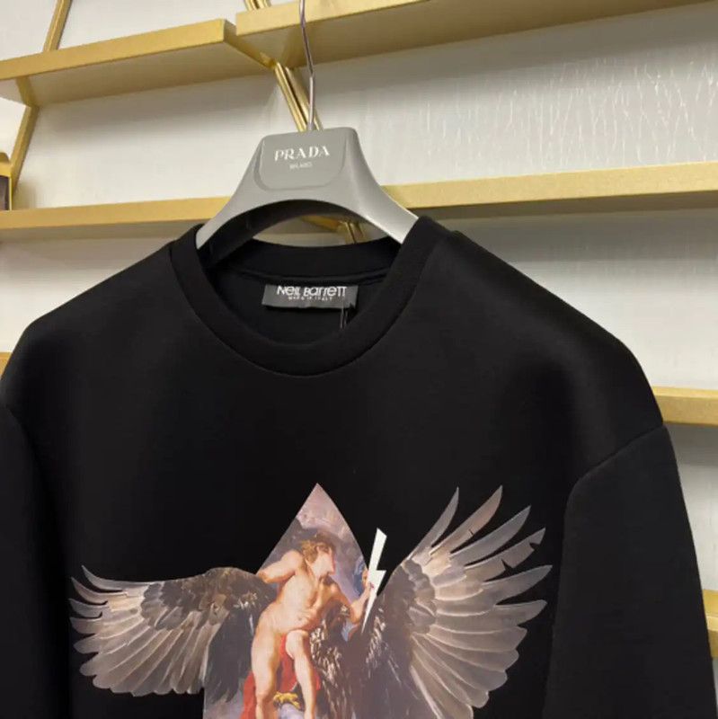Neil Barrett Neil Barrett Black Long Sleeve Sweatshirt 0089 Size US XL / EU 56 / 4 - 2 Thumbnail
