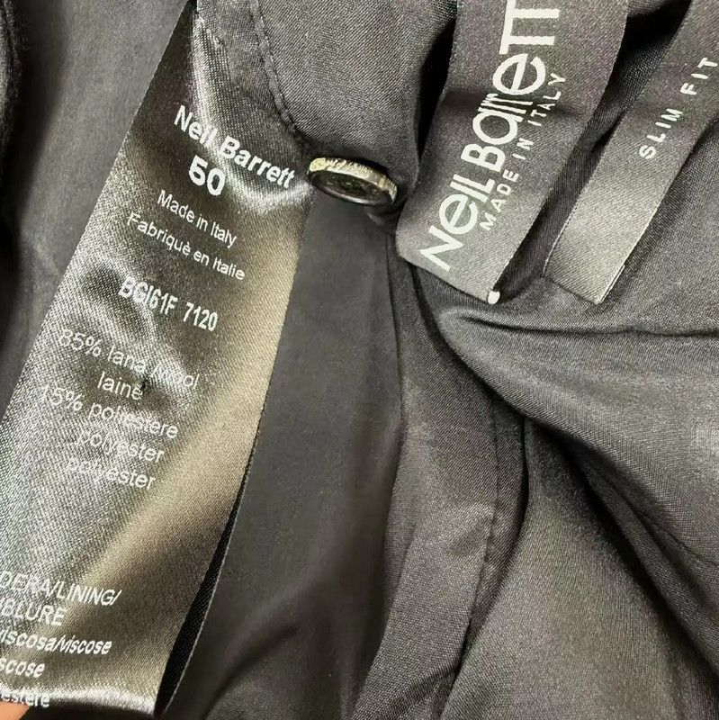 Neil Barrett Neil Barrett Black Wool Long Sleeve Jacket 0089 Size US L / EU 52-54 / 3 - 5 Thumbnail