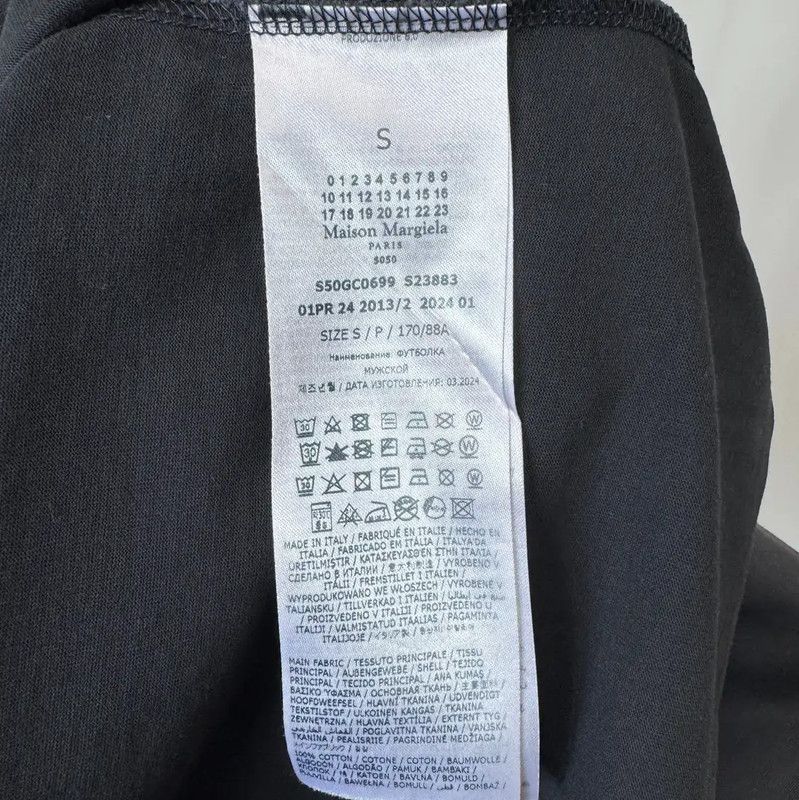 Maison Margiela Maison Margiela Black Cotton Logo T-Shirt for Men 0089 Size US S / EU 44-46 / 1 - 5 Thumbnail