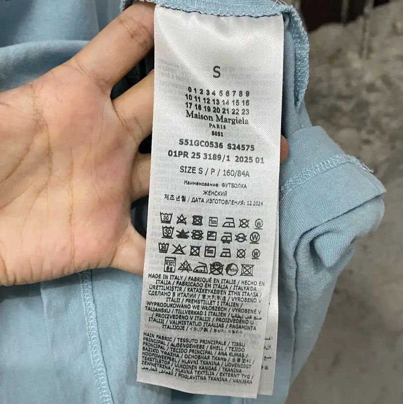 Maison Margiela Maison Margiela Men's Short Sleeve T-Shirt in Blue 0089 Size US S / EU 44-46 / 1 - 6 Thumbnail