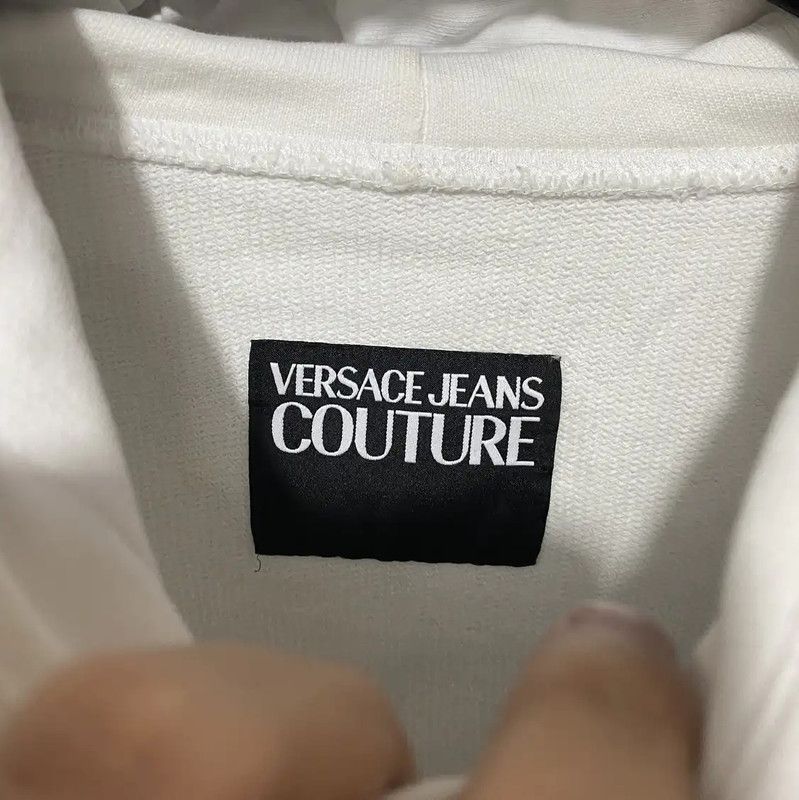 Versace Versace Men's White Cotton Hoodie with Graphic Print 0089 Size US L / EU 52-54 / 3 - 3 Thumbnail