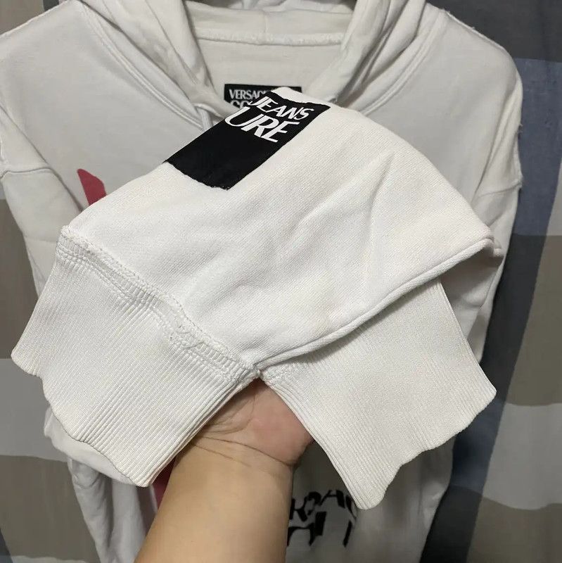 Versace Versace Men's White Cotton Hoodie with Graphic Print 0089 Size US L / EU 52-54 / 3 - 4 Thumbnail