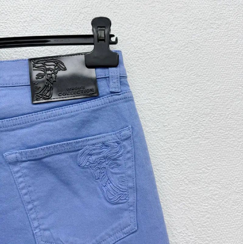 Versace Versace Blue Denim Casual Pants for Men 0089 Size US 27 - 4 Thumbnail