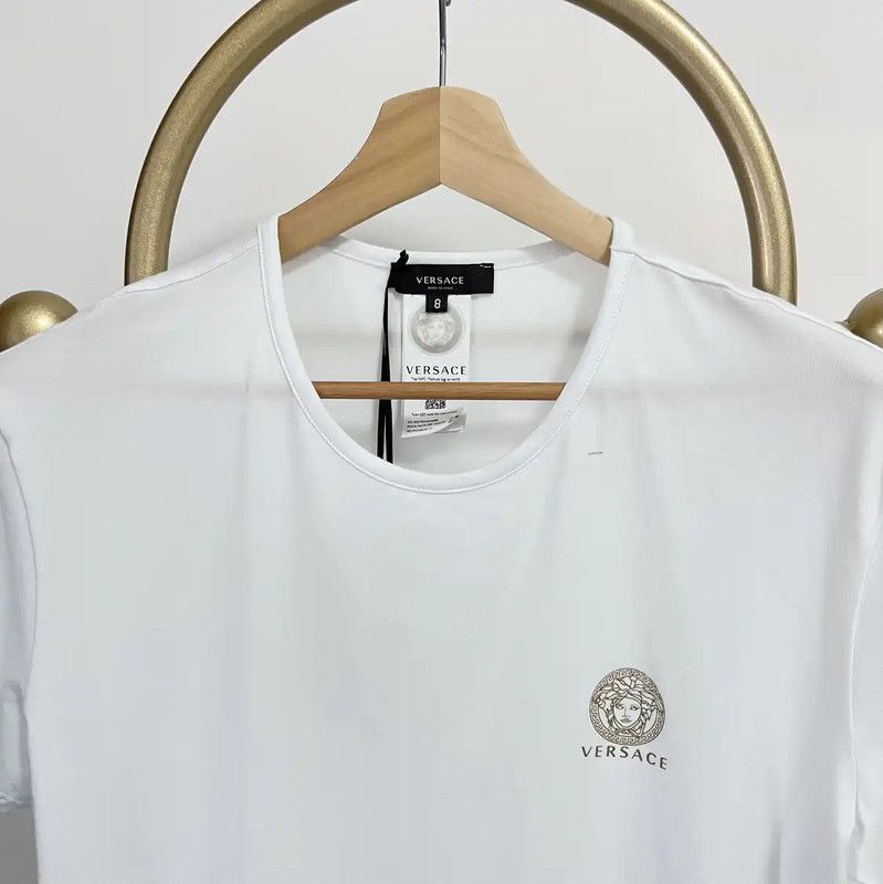 Versace Versace Summer White Cotton Blend T-Shirt 0089 Size US S / EU 44-46 / 1 - 2 Thumbnail