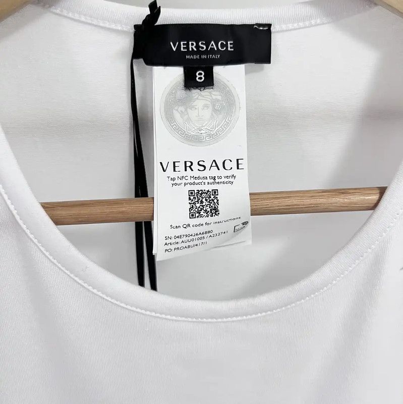 Versace Versace Summer White Cotton Blend T-Shirt 0089 Size US S / EU 44-46 / 1 - 5 Thumbnail