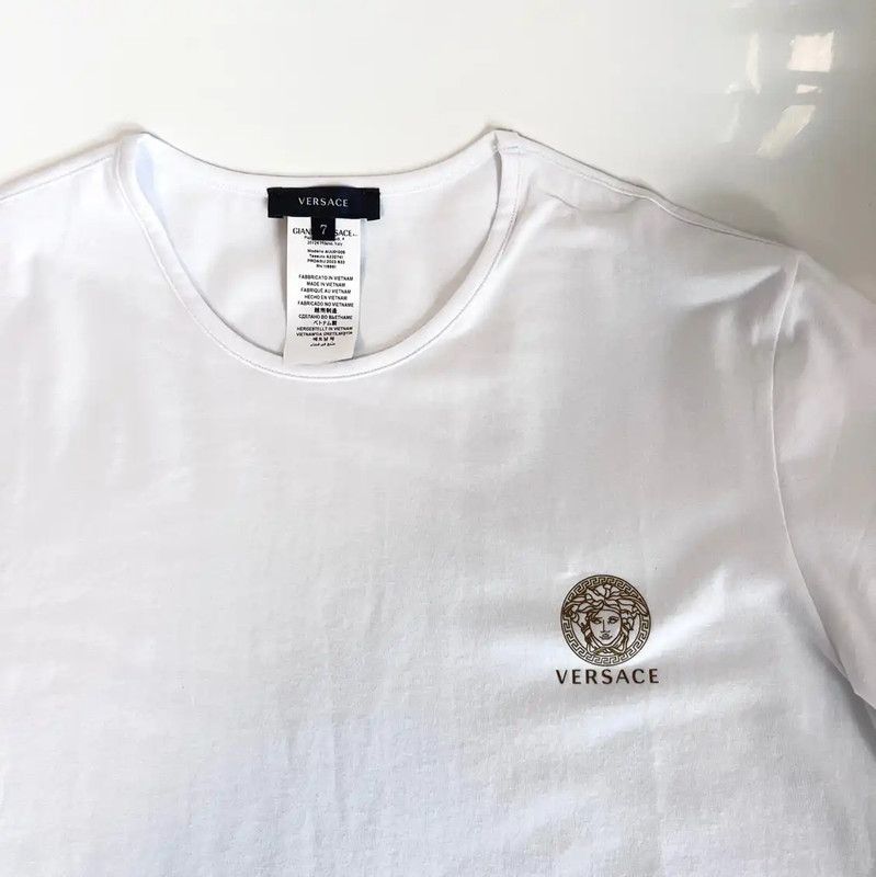 Versace Versace Men's Summer White Cotton T-Shirt 0089 Size US S / EU 44-46 / 1 - 2 Thumbnail