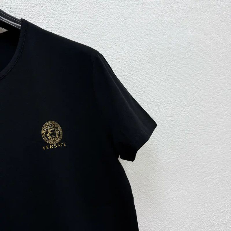 Versace Versace Black Cotton Short Sleeve T-Shirt 0089 Size US M / EU 48-50 / 2 - 3 Thumbnail