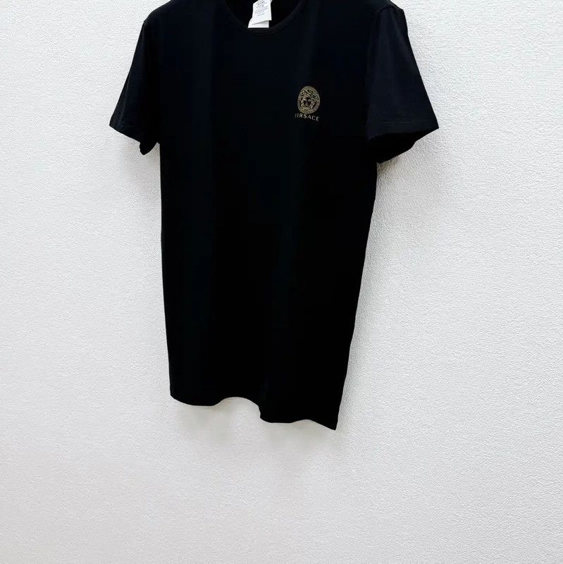 Versace Versace Black Cotton Short Sleeve T-Shirt 0089 Size US M / EU 48-50 / 2 - 2 Thumbnail