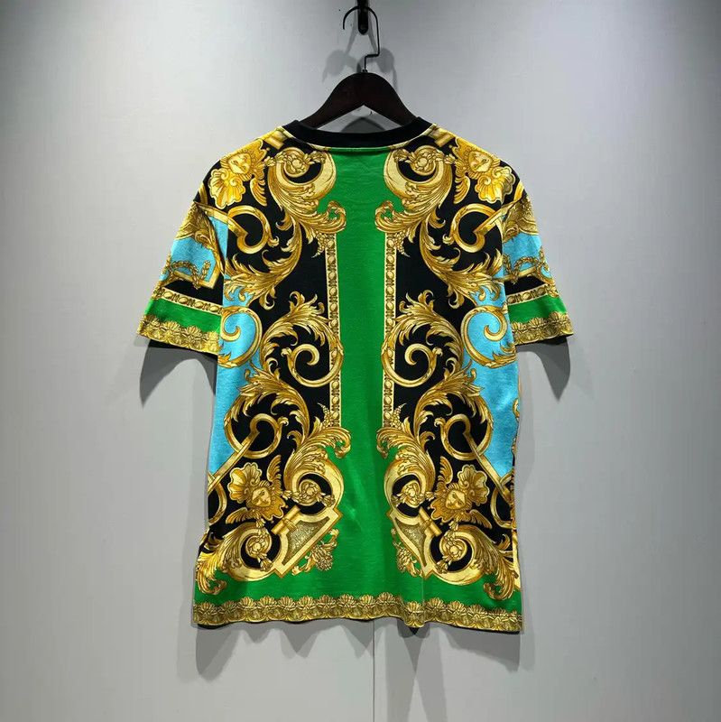 Versace Versace Green Short Sleeve Men's T-Shirt 0089 Size US M / EU 48-50 / 2 - 2 Thumbnail