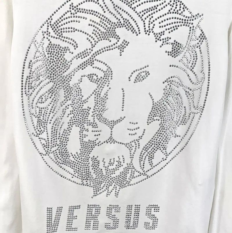 Versace Versace White Cotton Long Sleeve T-Shirt 0089 Size US S / EU 44-46 / 1 - 4 Thumbnail