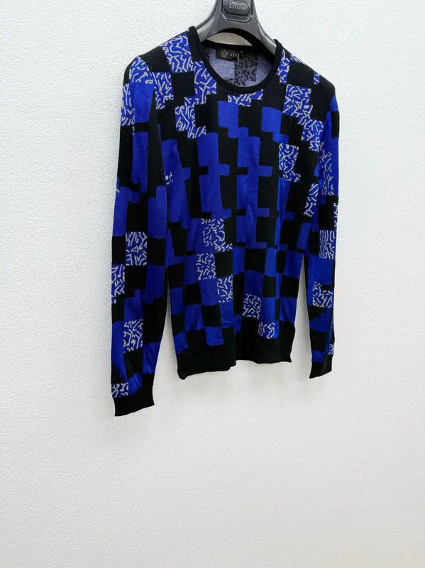 Versace Versace L Size Navy Wool Men's Sweater 0089 Size US L / EU 52-54 / 3 - 2 Thumbnail