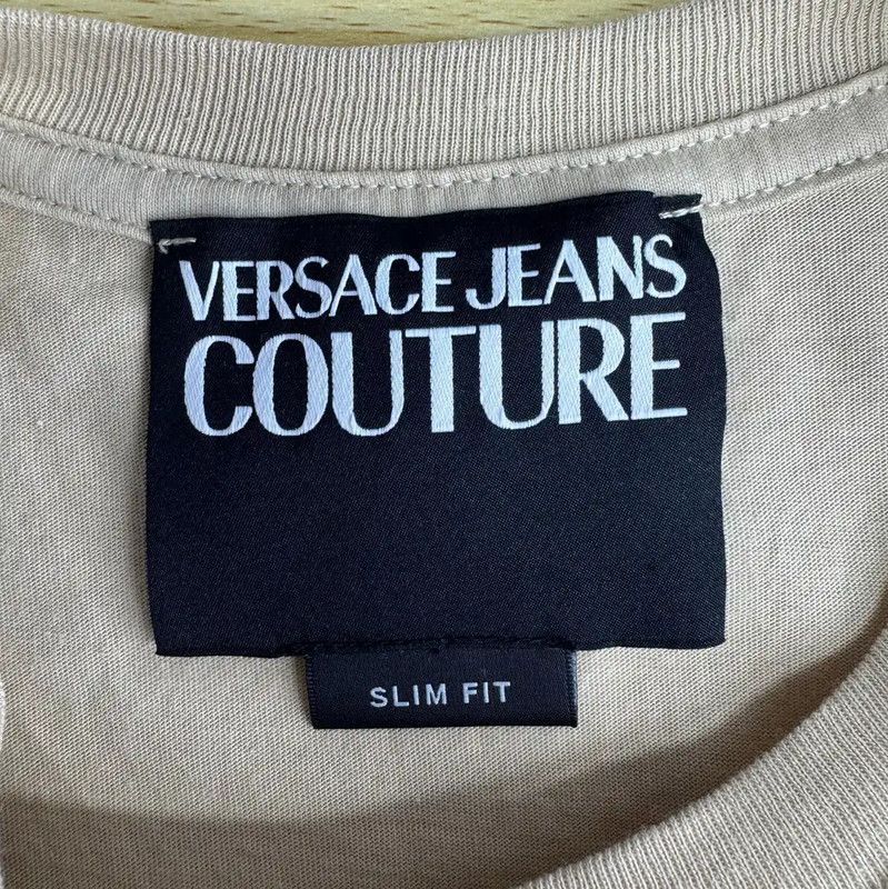 Versace Versace Beige Cotton Men's T-Shirt 0089 Size US L / EU 52-54 / 3 - 3 Thumbnail