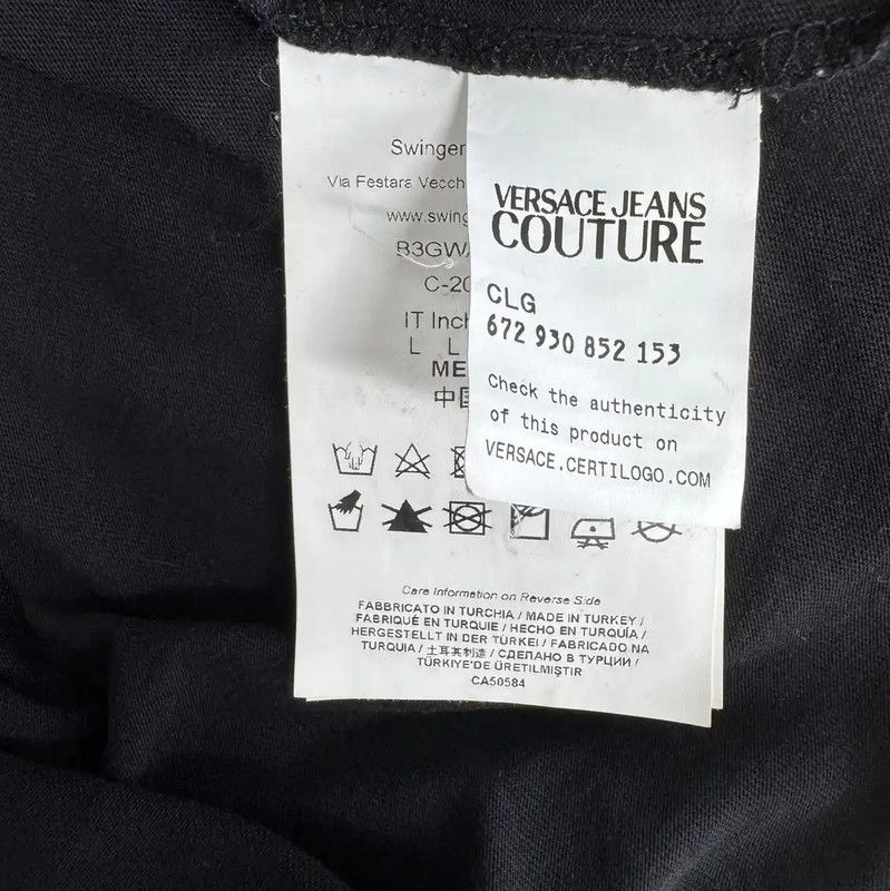 Versace Versace Black Cotton Men's T-Shirt 0089 Size US L / EU 52-54 / 3 - 4 Thumbnail