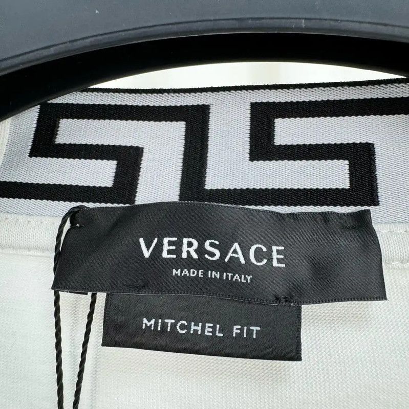 Versace Versace Men's White Embroidered Logo T-Shirt 0089 Size US XL / EU 56 / 4 - 5 Thumbnail