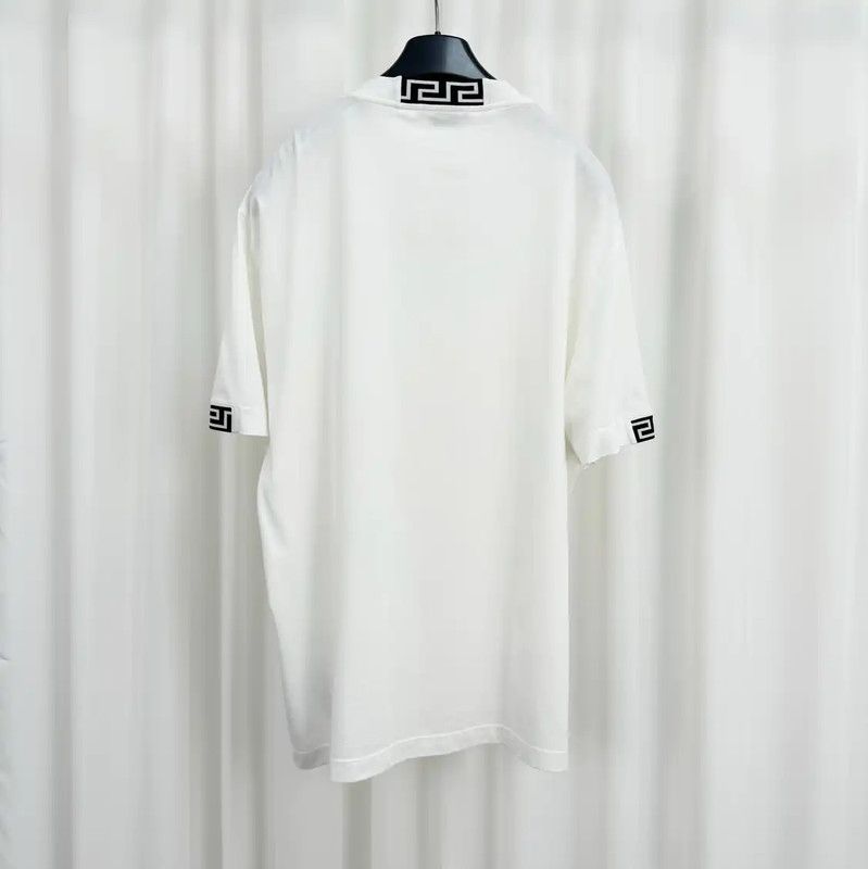 Versace Versace Men's White Embroidered Logo T-Shirt 0089 Size US XL / EU 56 / 4 - 2 Thumbnail
