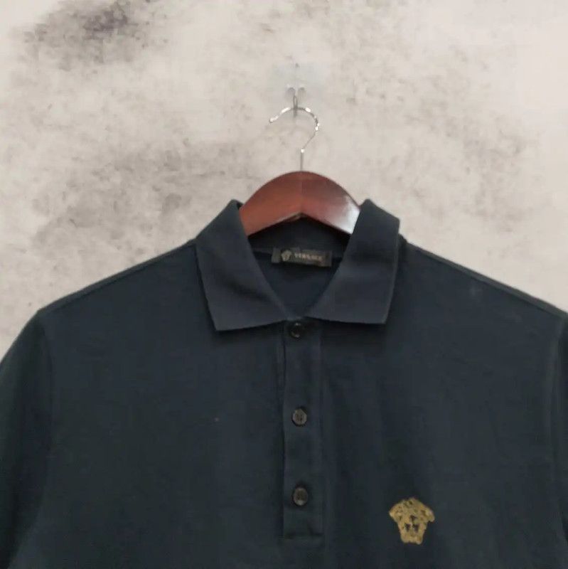 Versace Versace Black Cotton Short Sleeve Polo 0089 Size US XS / EU 42 / 0 - 6 Thumbnail