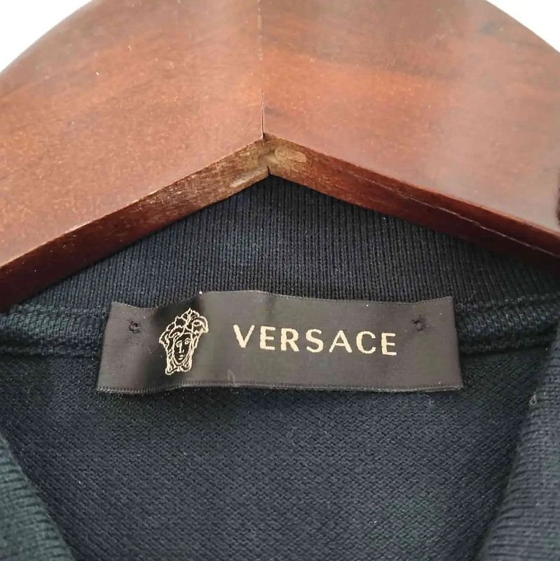 Versace Versace Black Cotton Short Sleeve Polo 0089 Size US XS / EU 42 / 0 - 3 Thumbnail