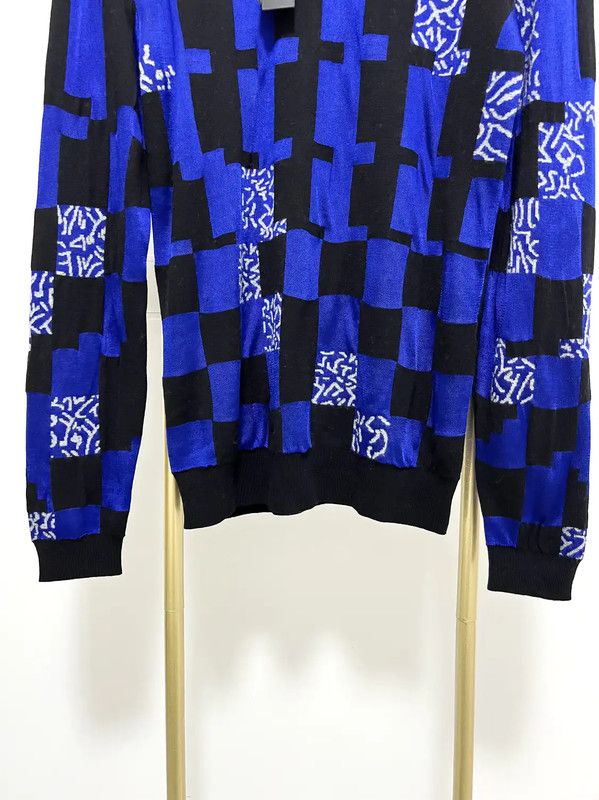 Versace Versace Blue Wool Long Sleeve Sweater 0089 Size US XL / EU 56 / 4 - 4 Thumbnail