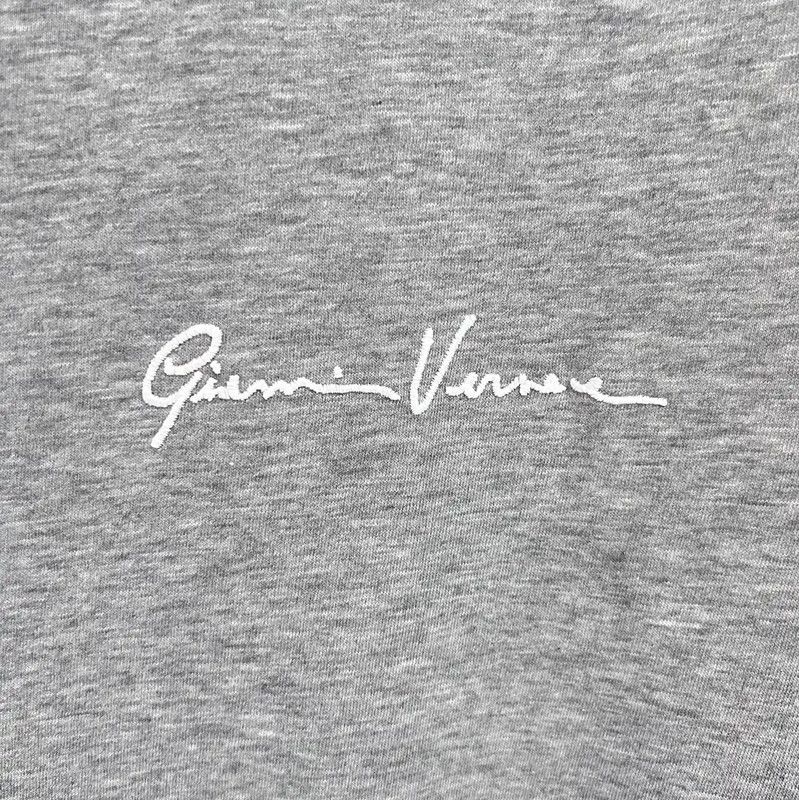 Versace Versace Gray Cotton Embroidered Short Sleeve T-Shirt 0089 Size US L / EU 52-54 / 3 - 4 Thumbnail